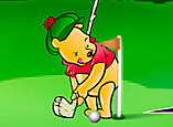 Pooh Bear jugando al golf
